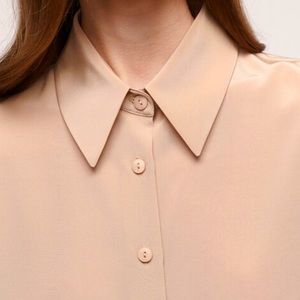 Luisa Spagnoli peach silk short sleeve blouse size 10